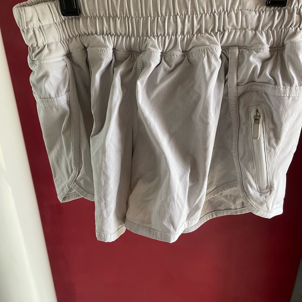 white lululemon size 2 running shorts
